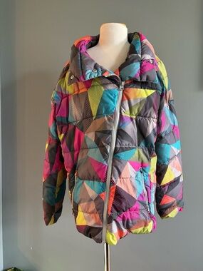 GAP Kids Multicolor Geometric Puffer Jacket